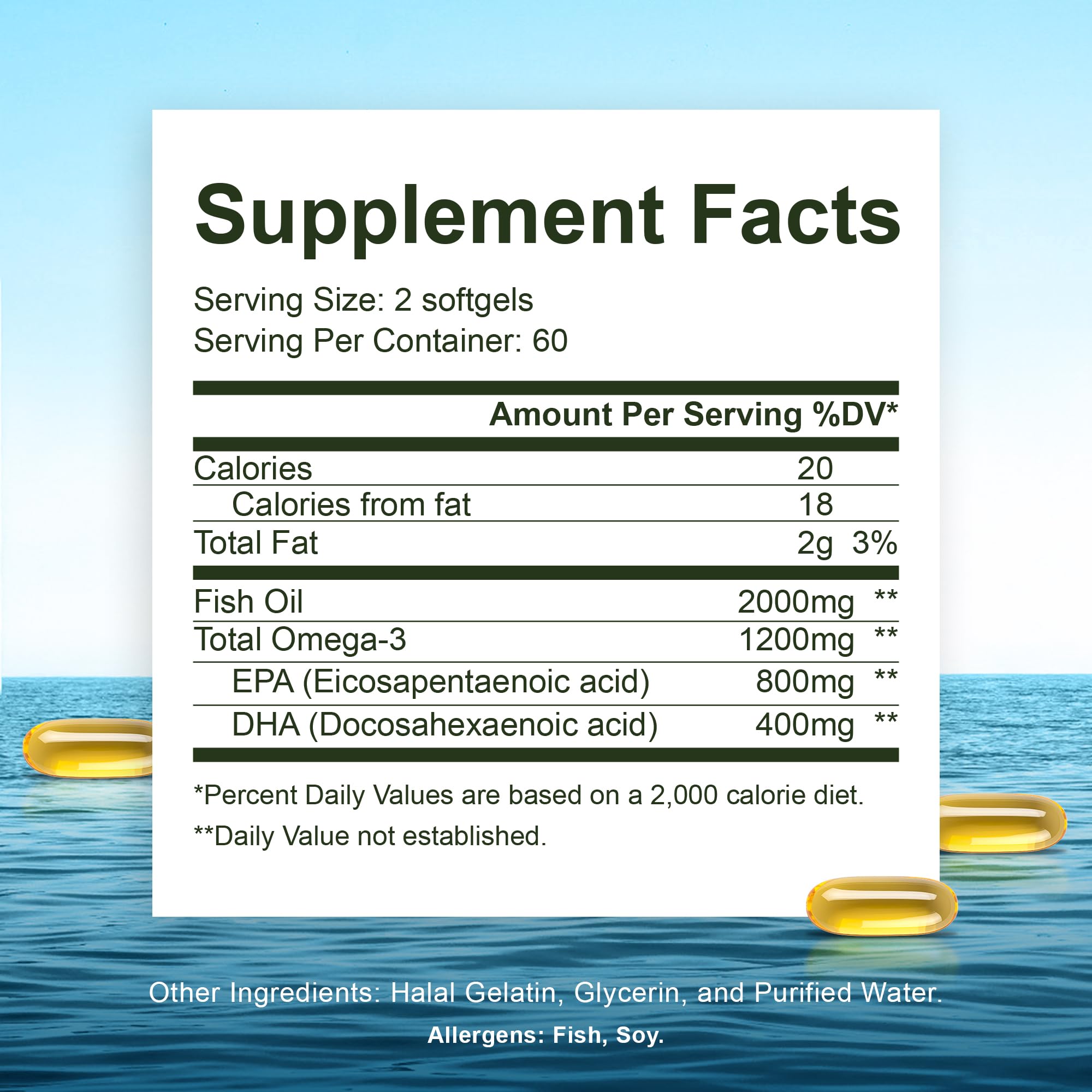 Noor Vitamins Ultra Omega Fish Oil softgels close-up showing capsules
