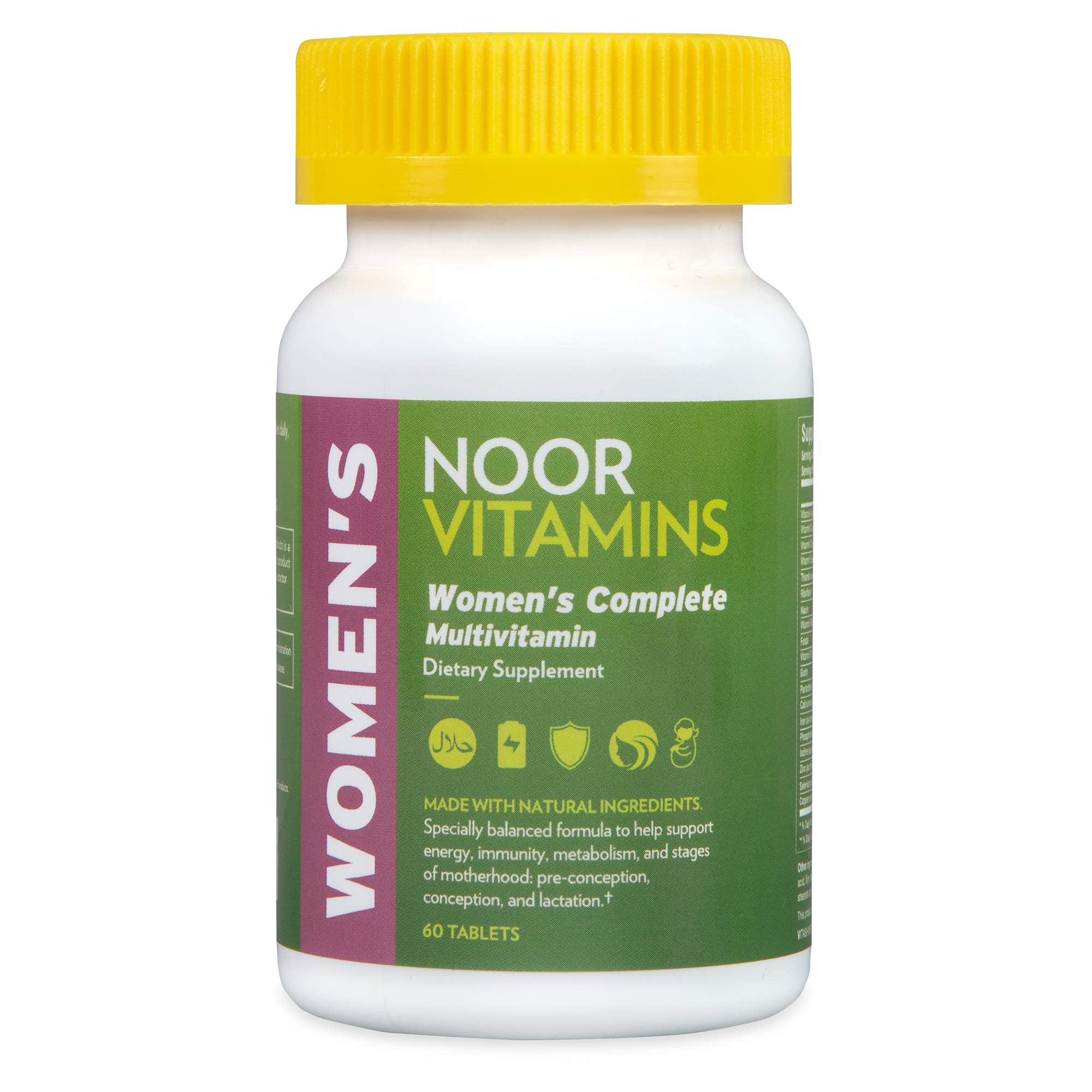 Noor Vitamins Vegan Women's Multivitamin Capsules front view