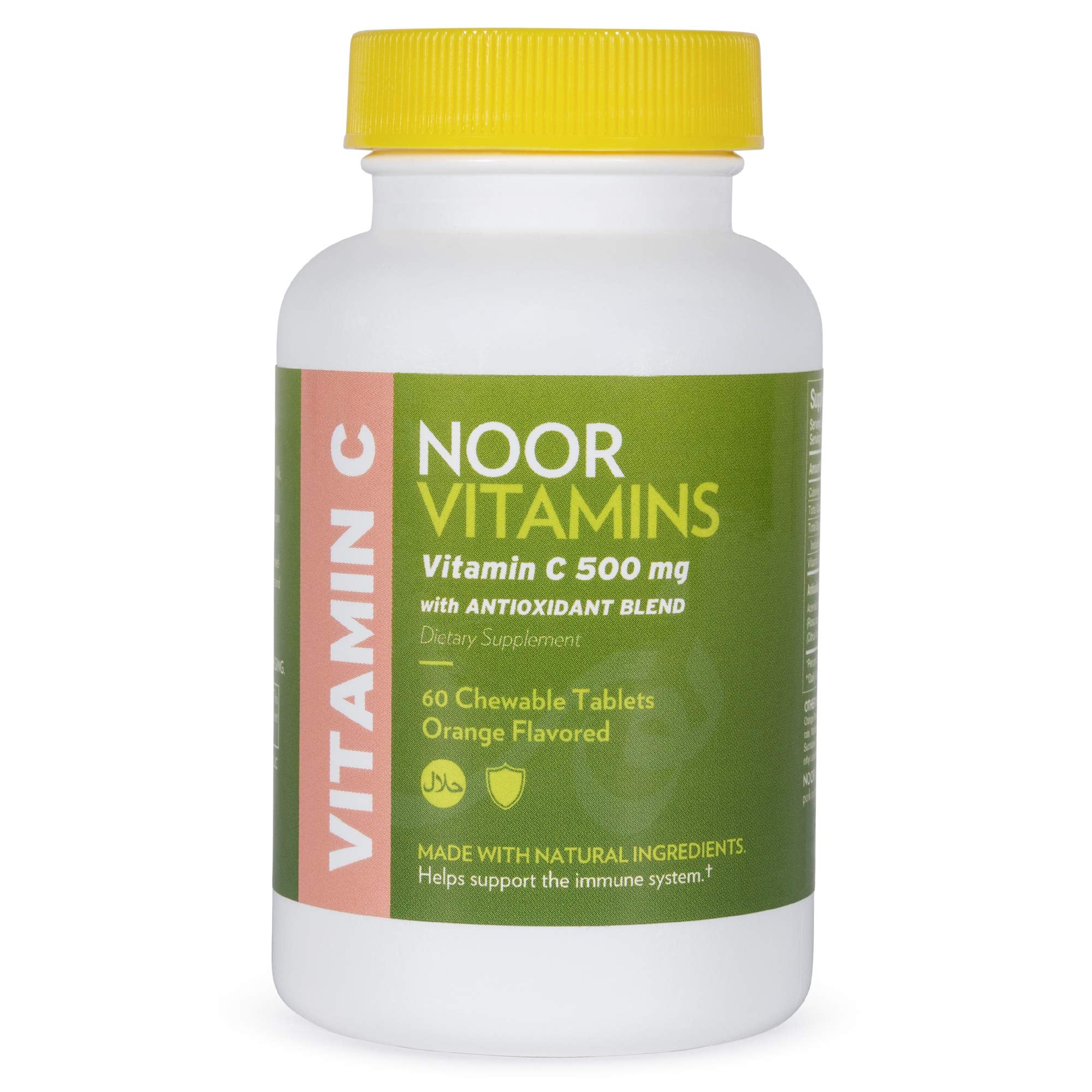 Noor Vitamins Vitamin C 500mg chewable tablets front view