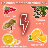 Noor Vitamins Vitamin C chewable tablets on a wooden table
