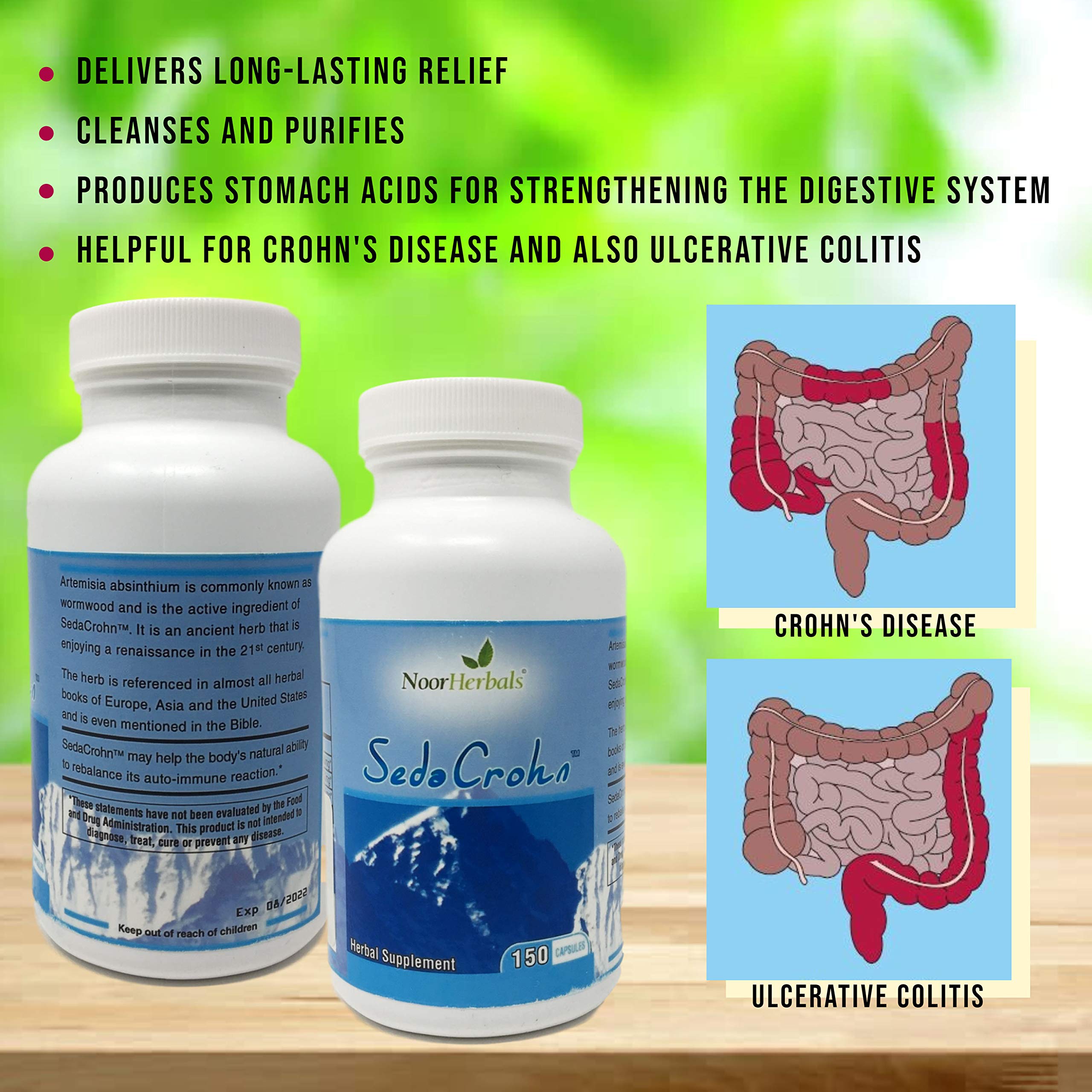 NoorHerbals SedaCrohn Herbal Supplement 181g packaging