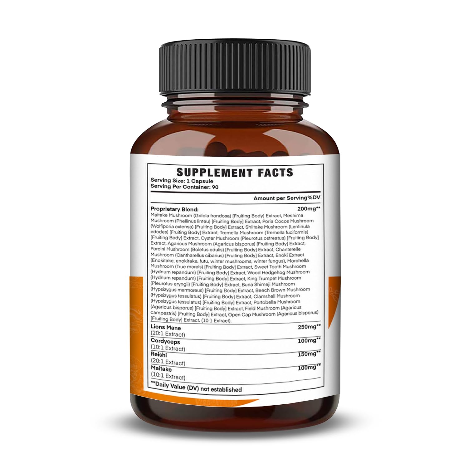 Nootrilabs Naturals Advanced Mushroom Complex side view showing capsule