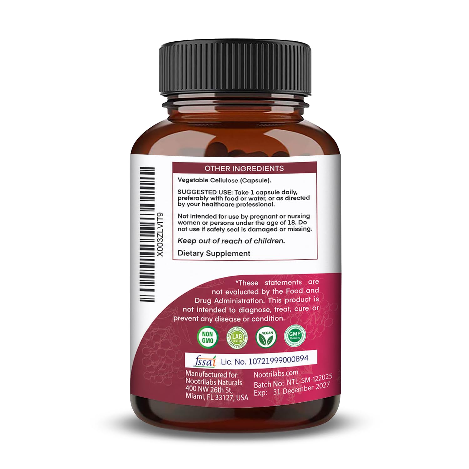 Nootrilabs Naturals Blended Vitamin & Mineral Supplement capsule details