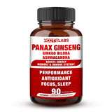 Nootrilabs Naturals Panax Ginseng + Ginkgo Biloba + Ashwagandha supplement front view