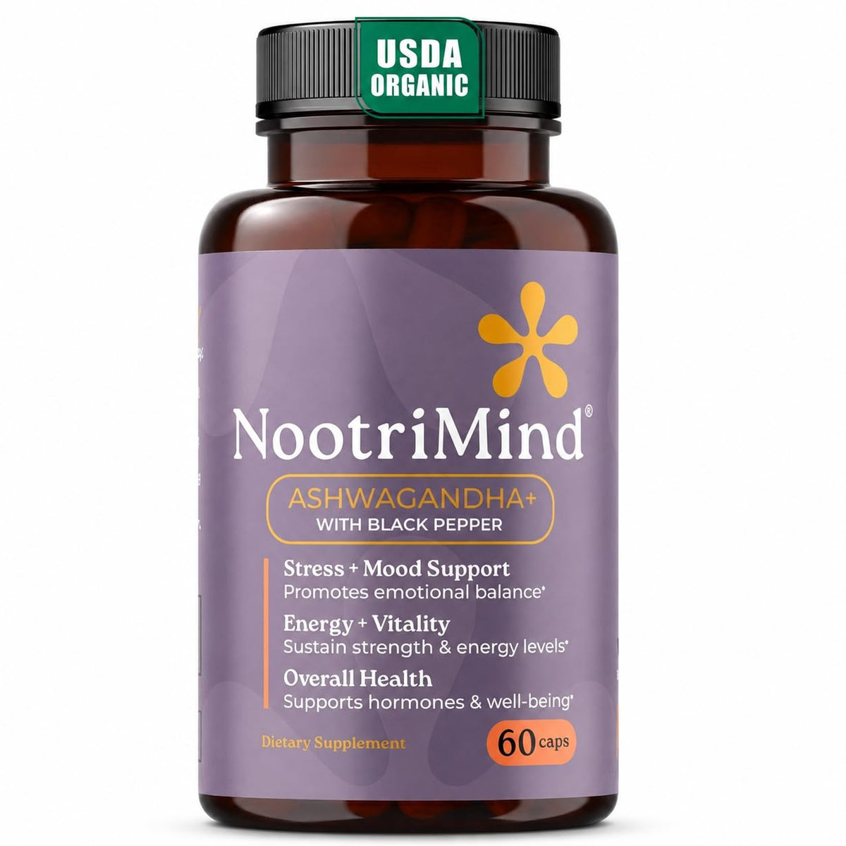 nootrimind Ashwagandha Supplement 650mg 60 Capsules front view