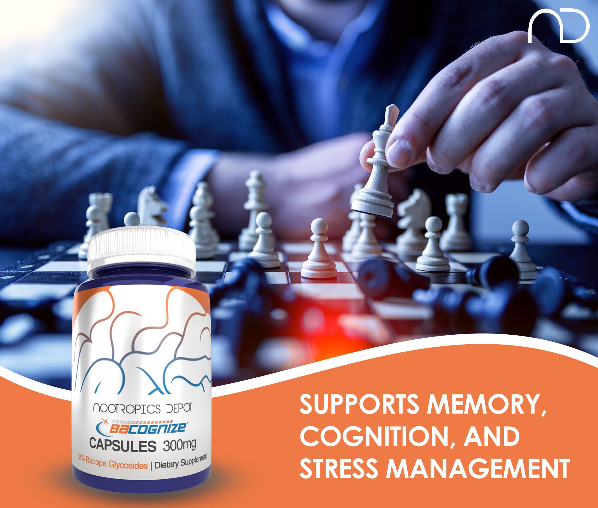 Nootropics Depot 5-HTP supplement capsules close-up