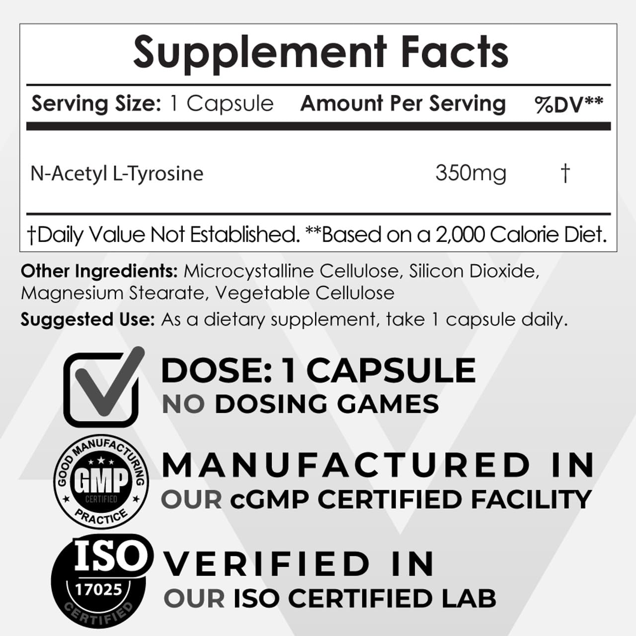 Nootropics Depot Acetyl-L-Carnitine 82g supplement side view