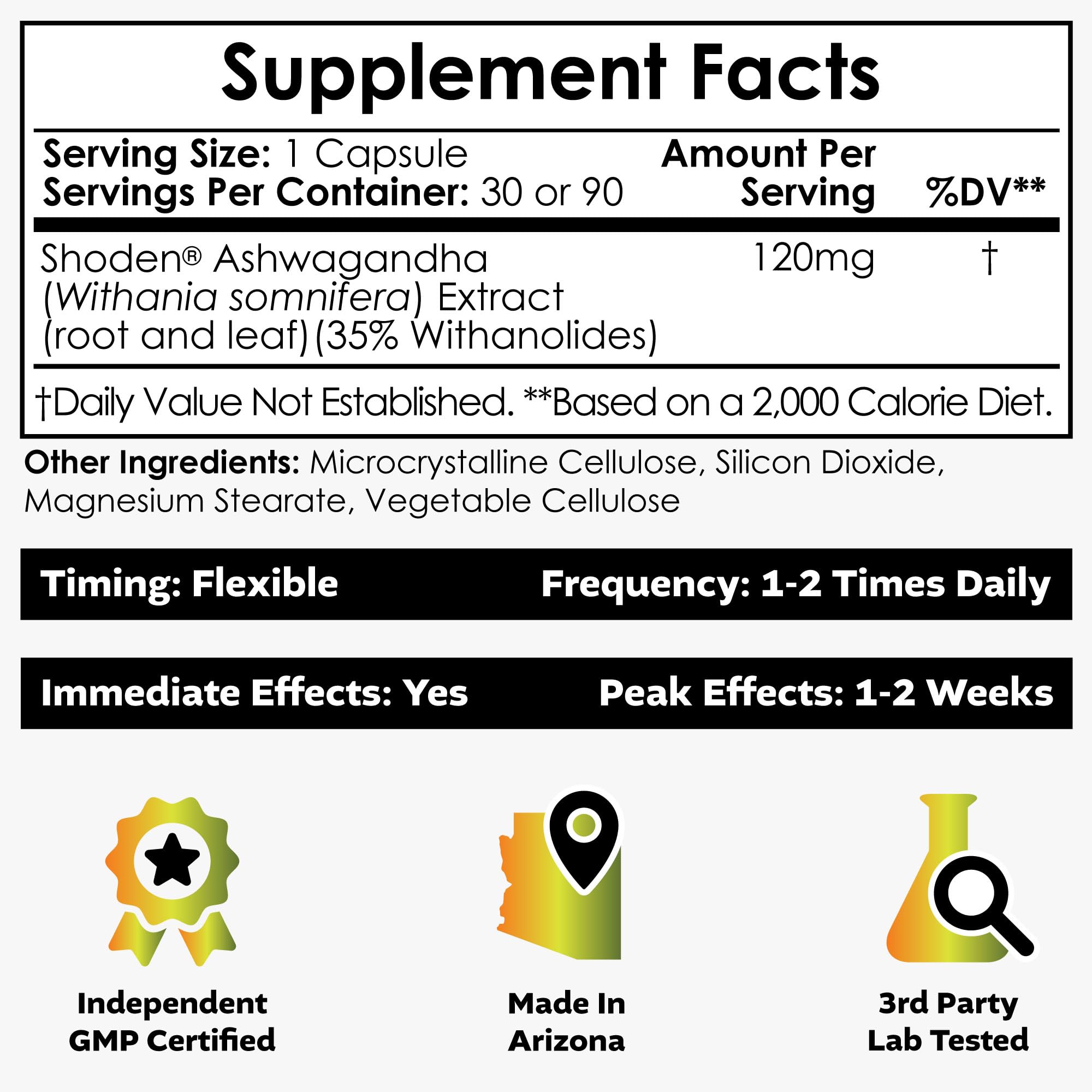 Nootropics Depot Ashwagandha Capsules side view