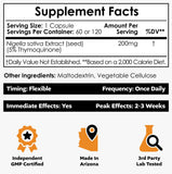 Nootropics Depot Black Seed Oil Capsules 5% Standardised back view