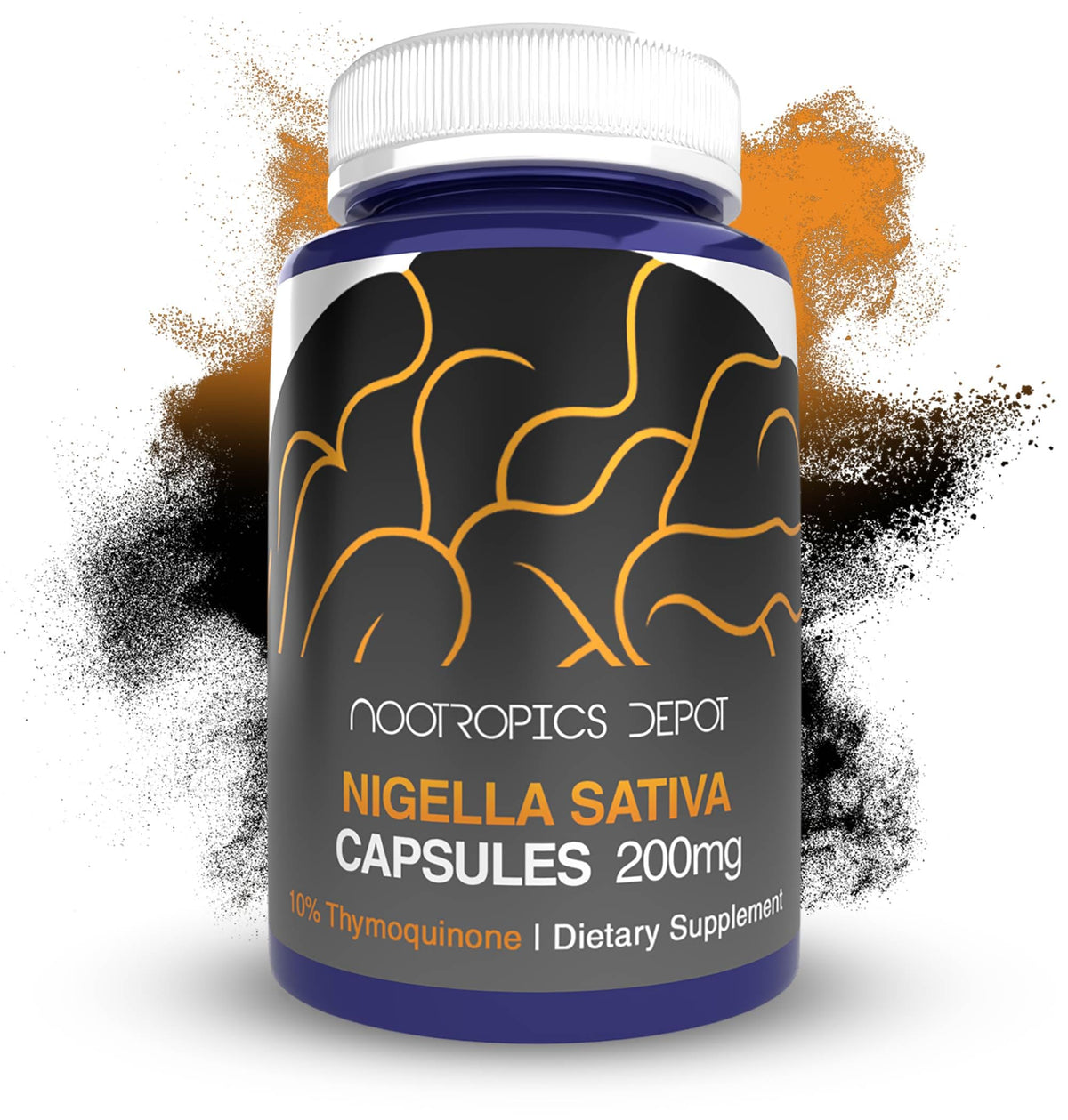 Nootropics Depot Black Seed Oil Capsules 5% Standardised front view