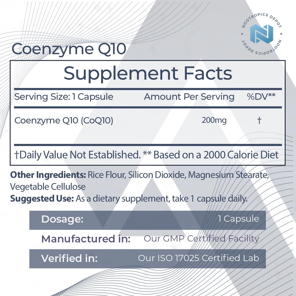 Nootropics Depot CoQ10 Supplement 59g side view