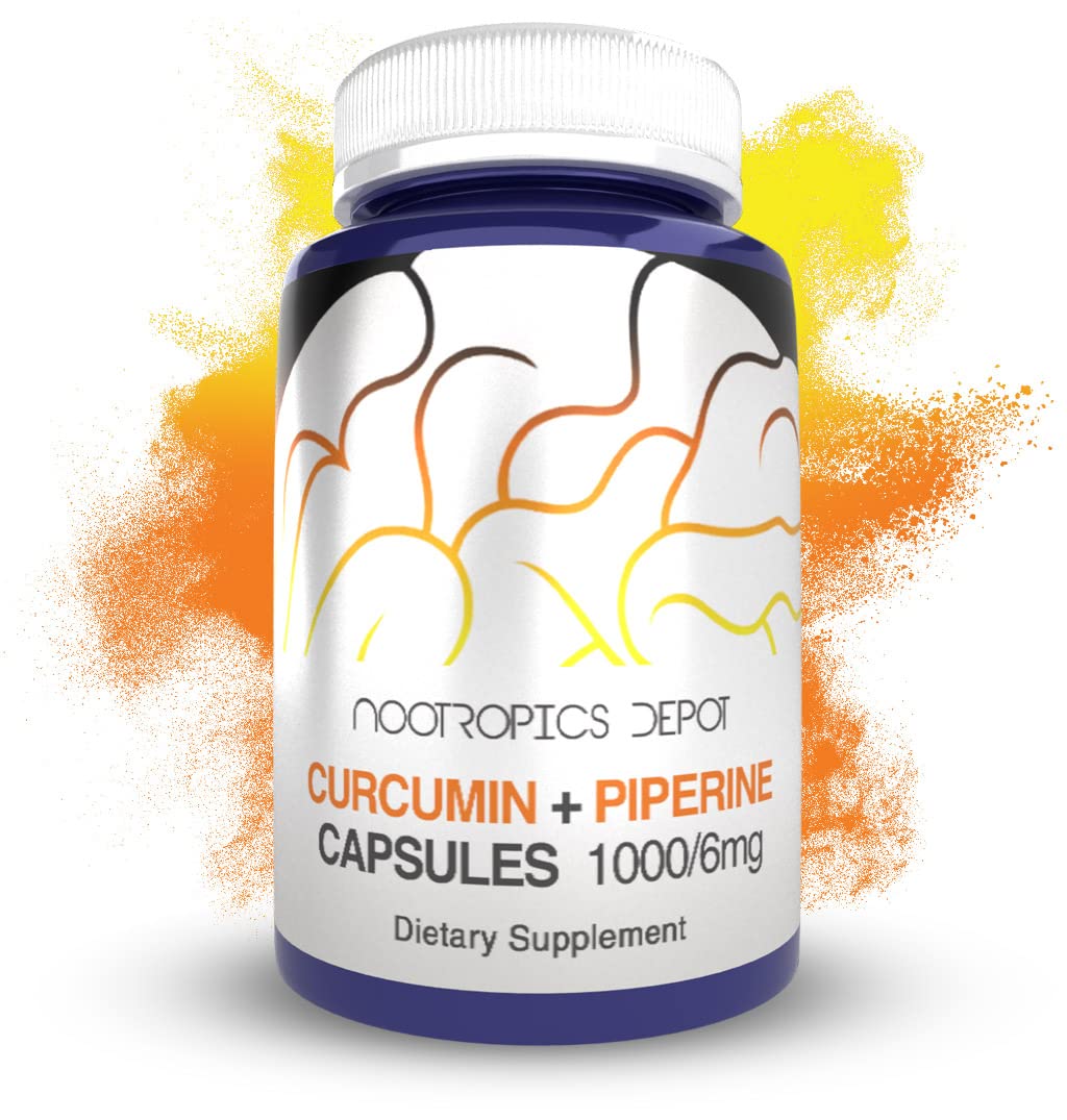 Nootropics Depot Curcumin + Piperine Capsules 60 Count front view