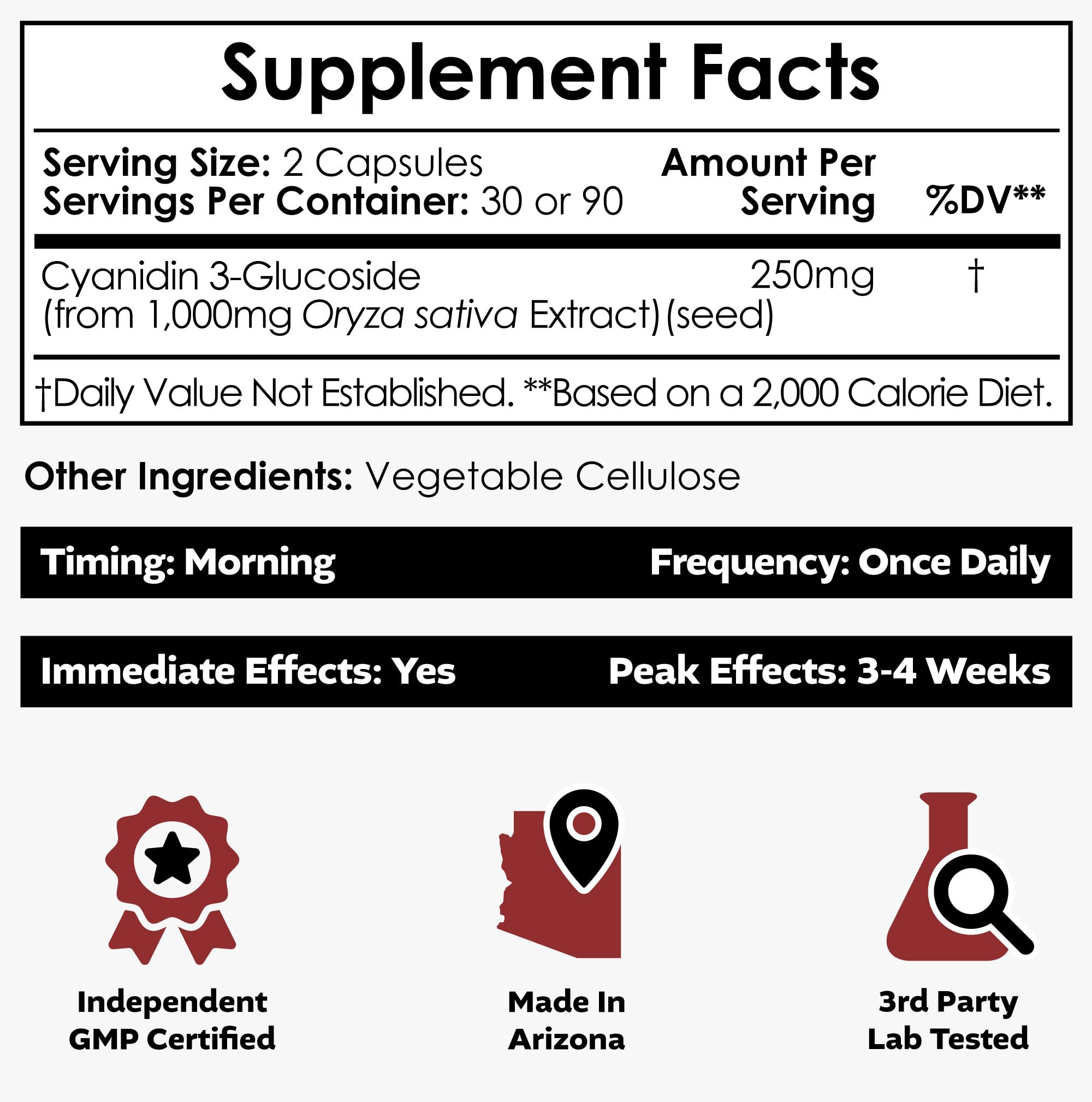 Nootropics Depot Cyanidin 3-Glucoside supplement back view