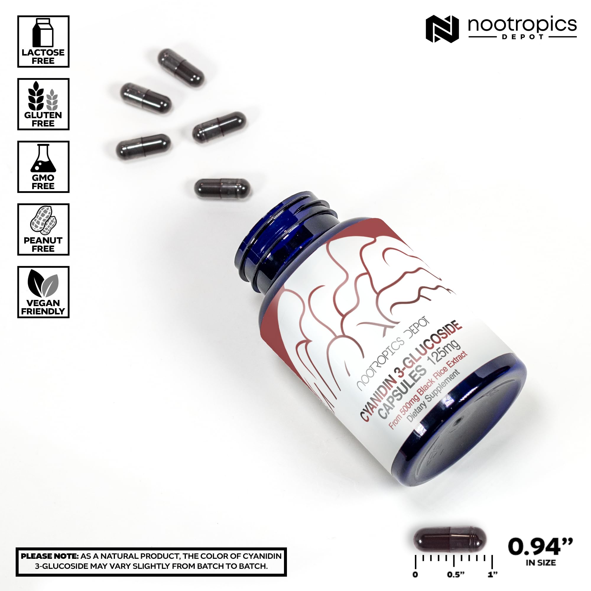Nootropics Depot Cyanidin 3-Glucoside supplement side view