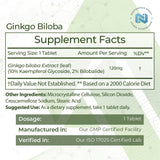 Nootropics Depot Ginkgo Biloba Extract Tablets 120mg side view