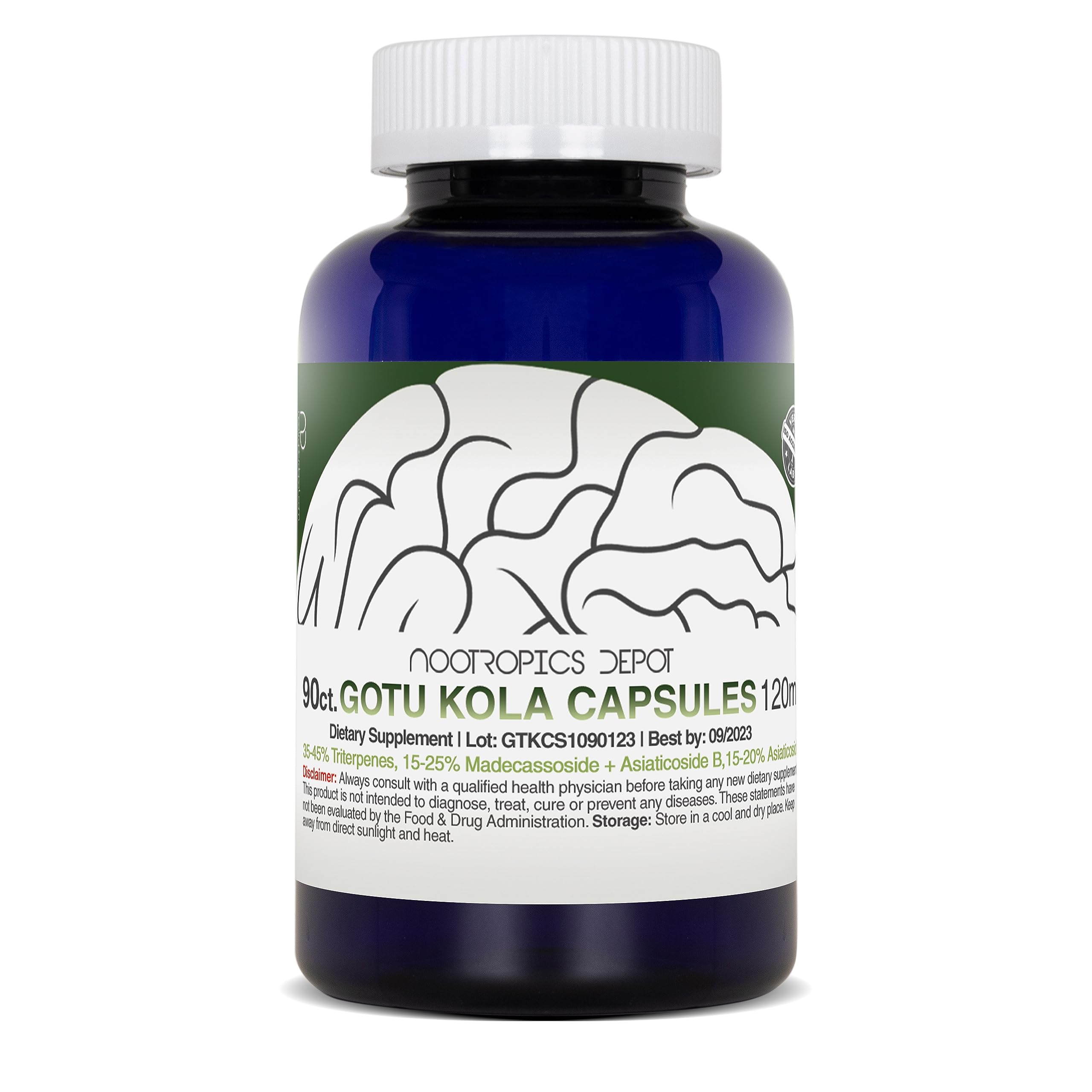 Nootropics Depot Gotu Kola Supplement showing lab testing certification
