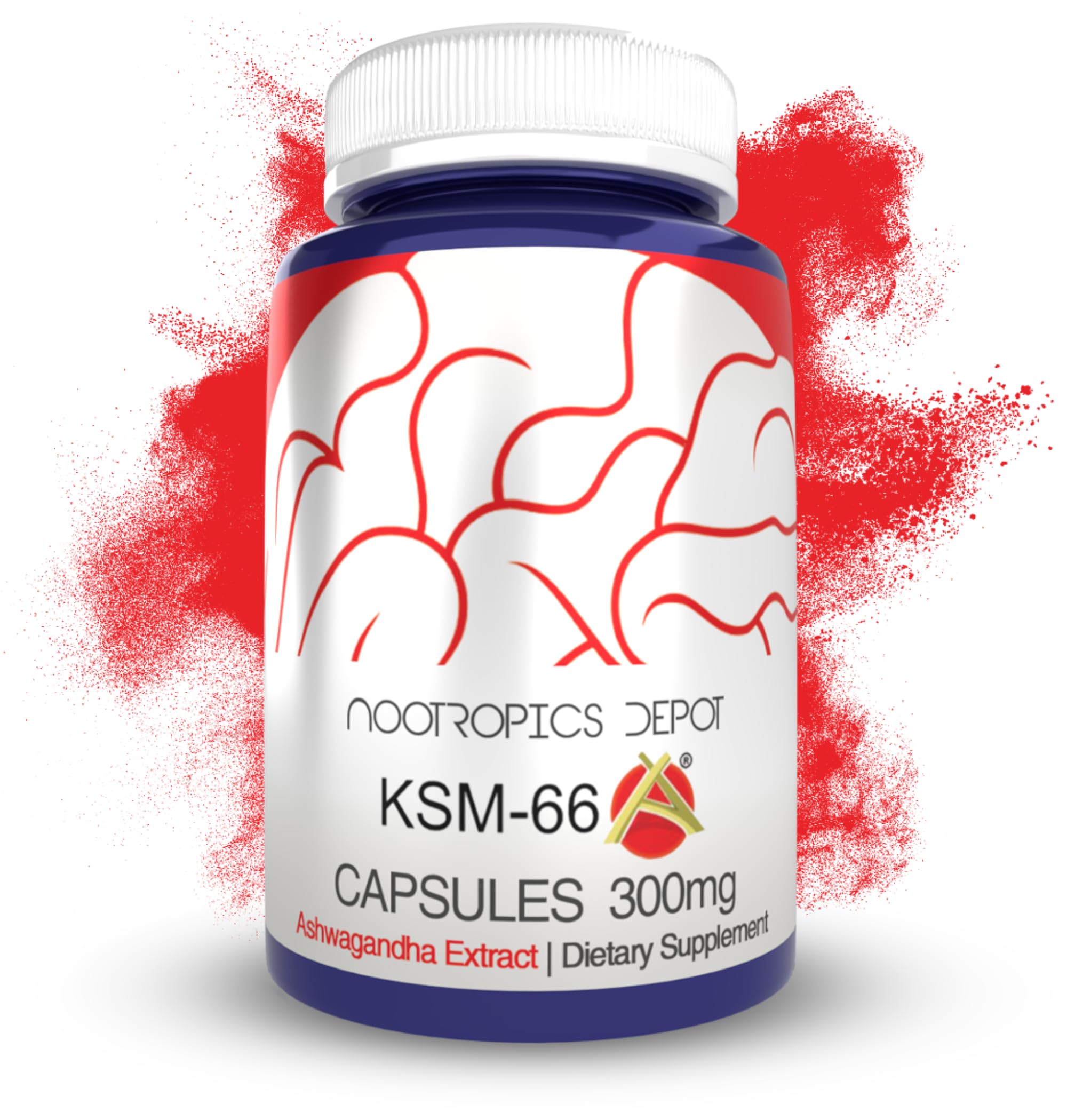Nootropics Depot KSM-66 Ashwagandha Capsules front view