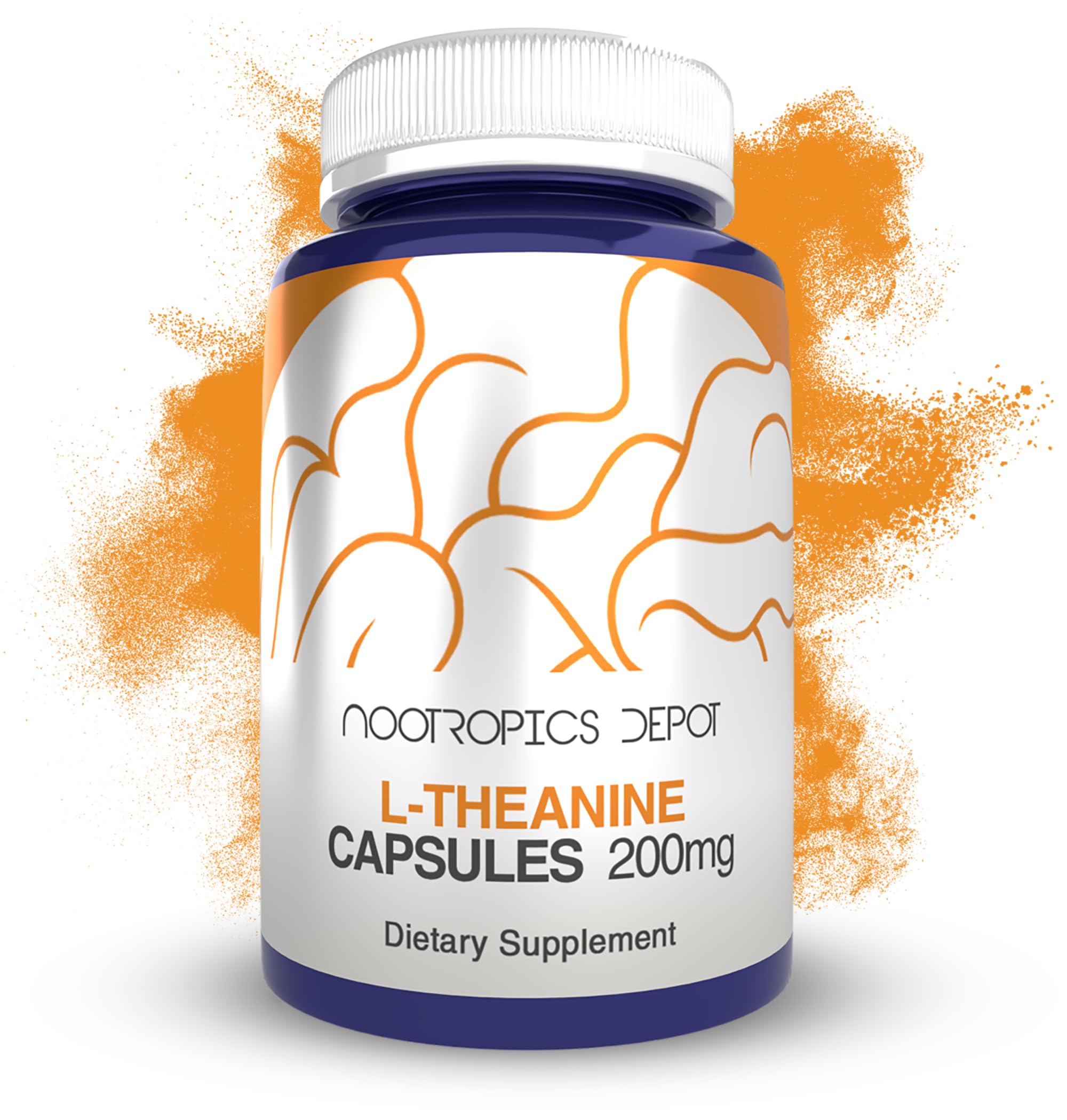 Nootropics Depot L-Theanine Capsules jar front view