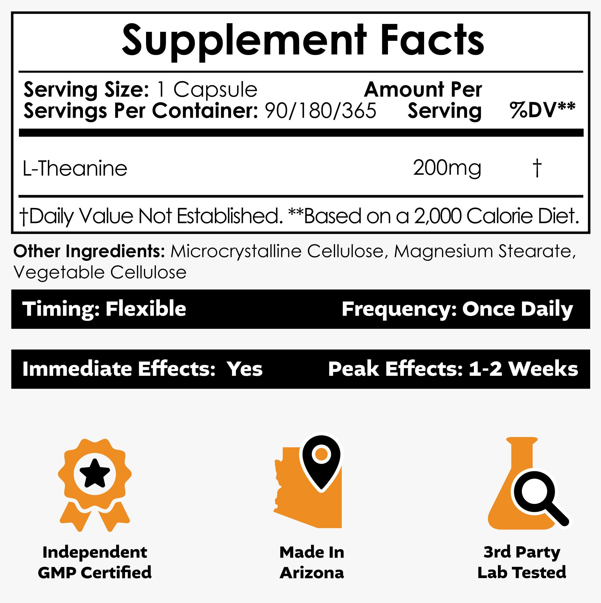 Nootropics Depot L-Theanine Capsules side view