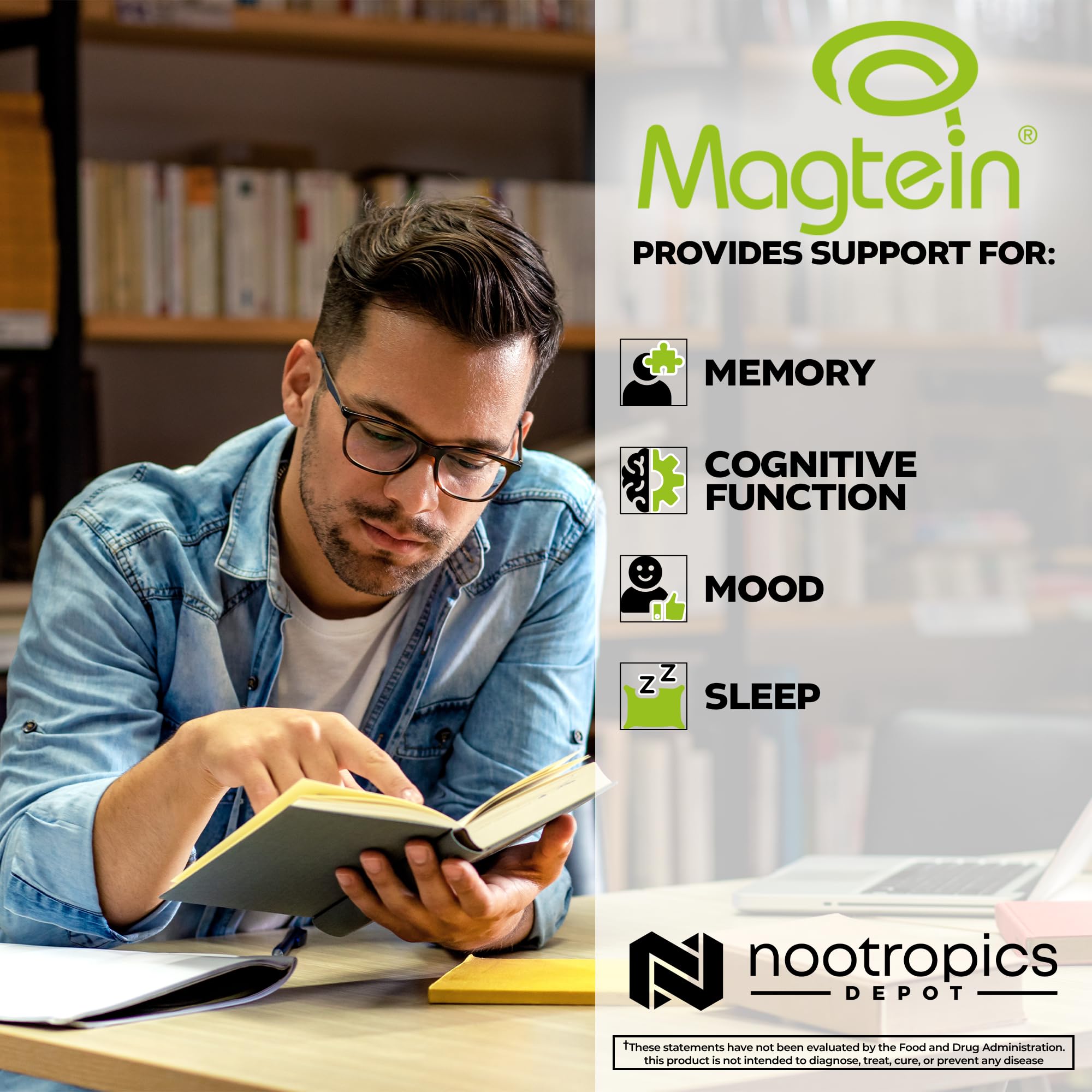 Nootropics Depot Magtein Magnesium L-Threonate 120g capsule close-up