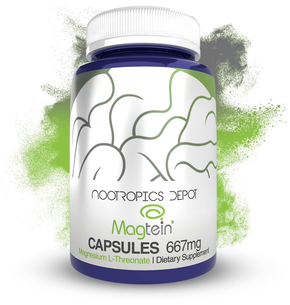 Nootropics Depot Magtein Magnesium L-Threonate 120g front view