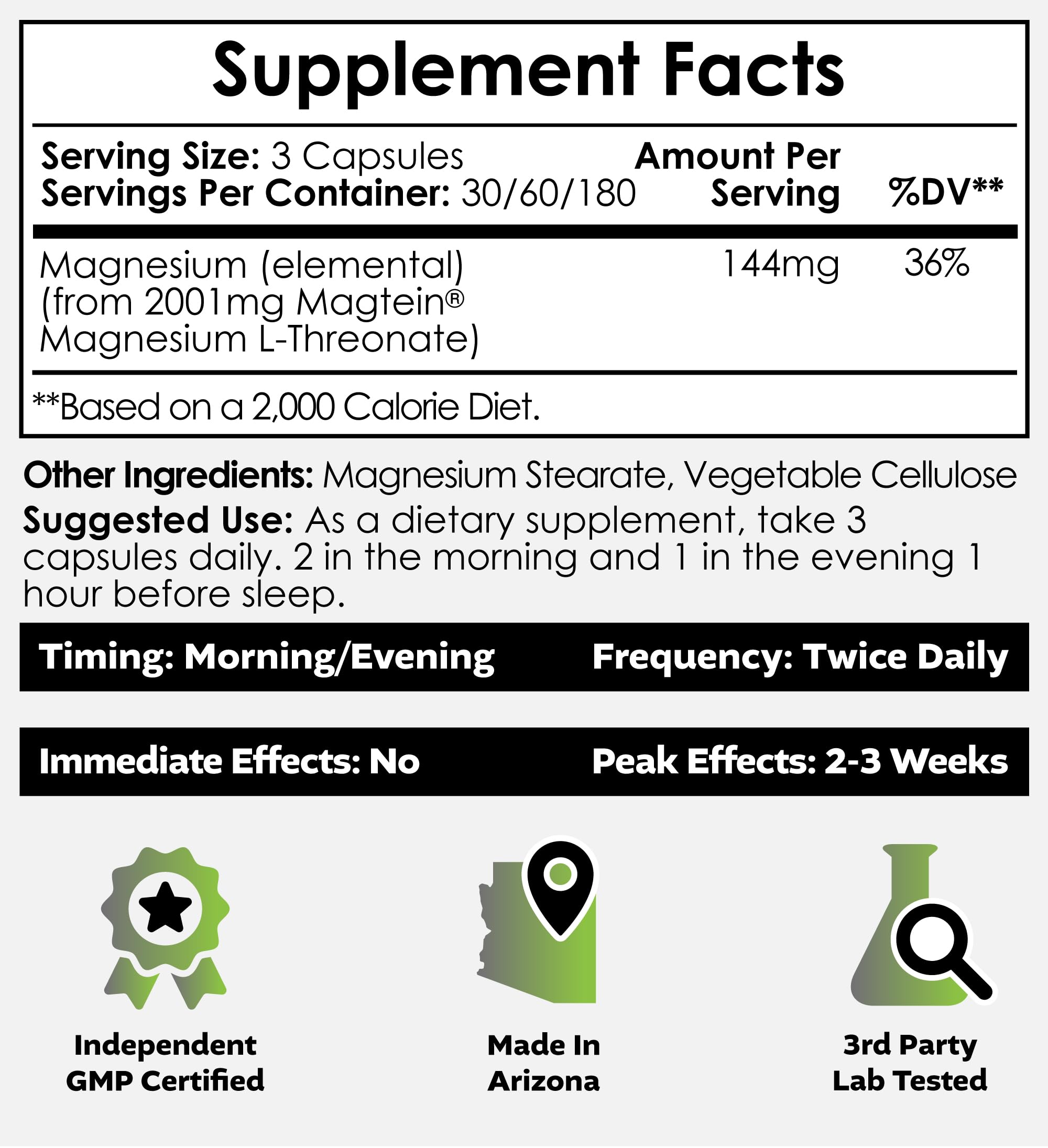 Nootropics Depot Magtein Magnesium L-Threonate 120g side view