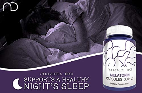 Nootropics Depot Melatonin Capsules 300mcg bottle with label