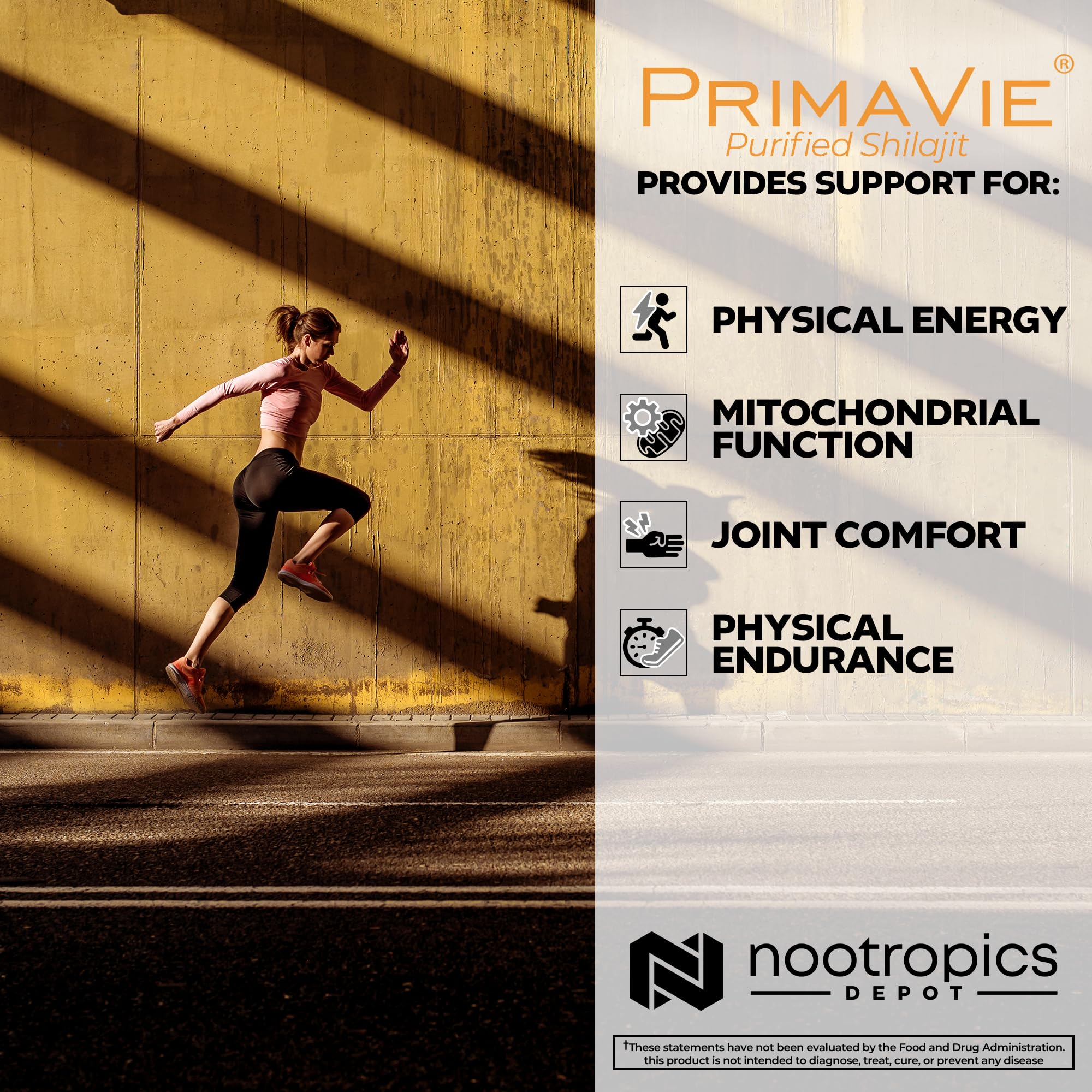 Nootropics Depot PrimaVie Shilajit 40g label close-up