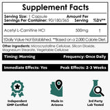 Nootropics Depot Pure Acetyl L-Carnitine 500mg Capsules side view