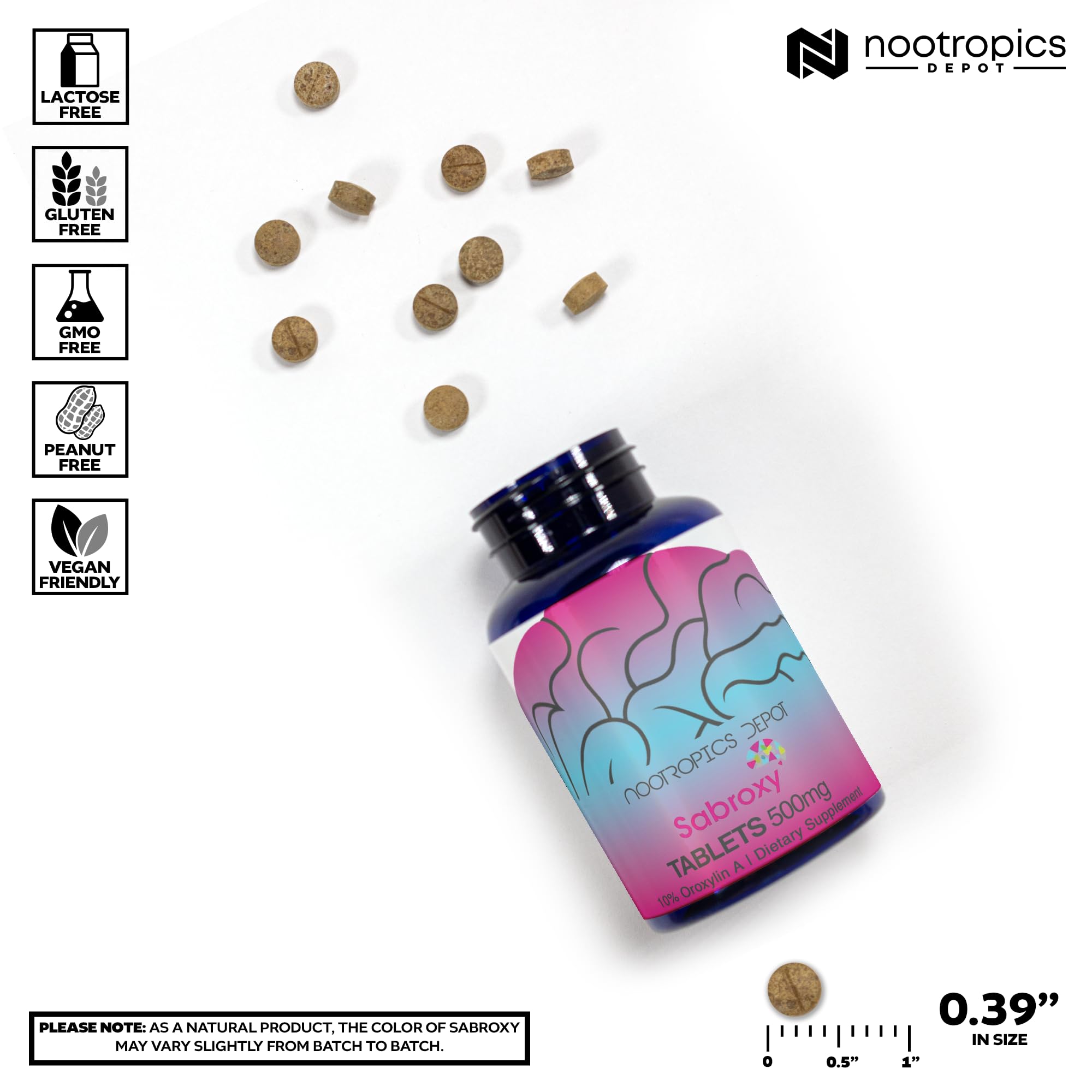 Nootropics Depot Sabroxy 32g supplement back view