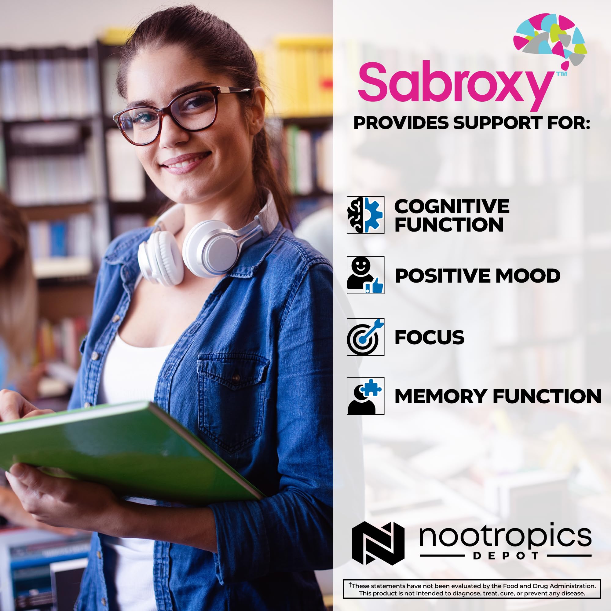 Nootropics Depot Sabroxy 32g supplement packaging