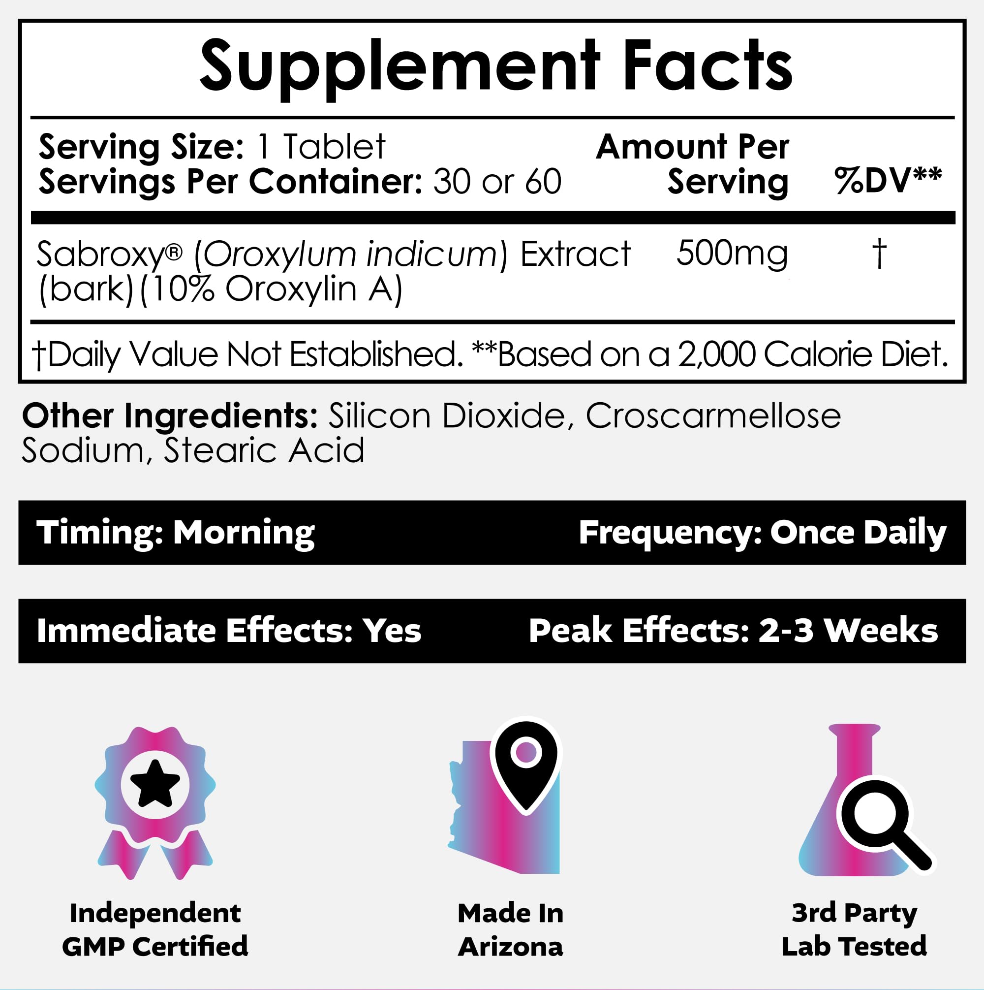 Nootropics Depot Sabroxy 32g supplement side view