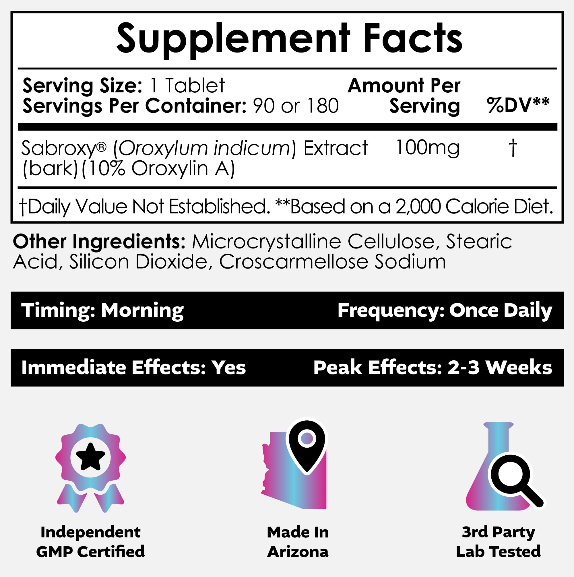 Nootropics Depot Sabroxy supplement bottle side view