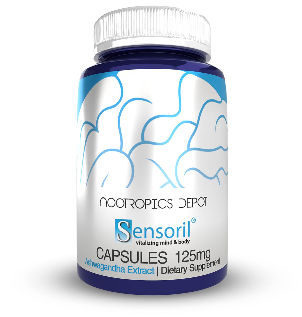 Nootropics Depot Sensoril Ashwagandha Extract 125mg Capsules front view