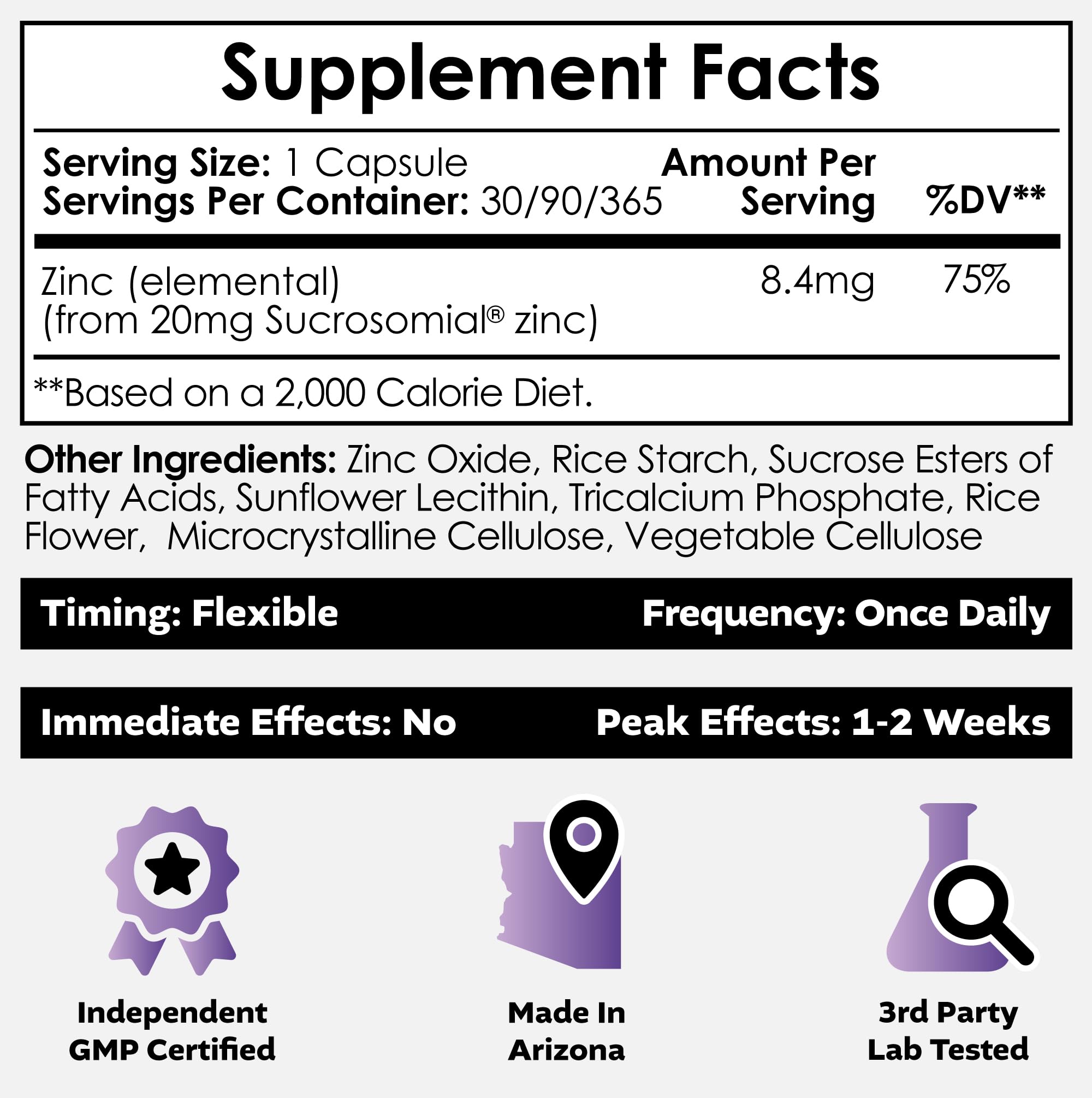 Nootropics Depot Sucrosomial Zinc supplement side view