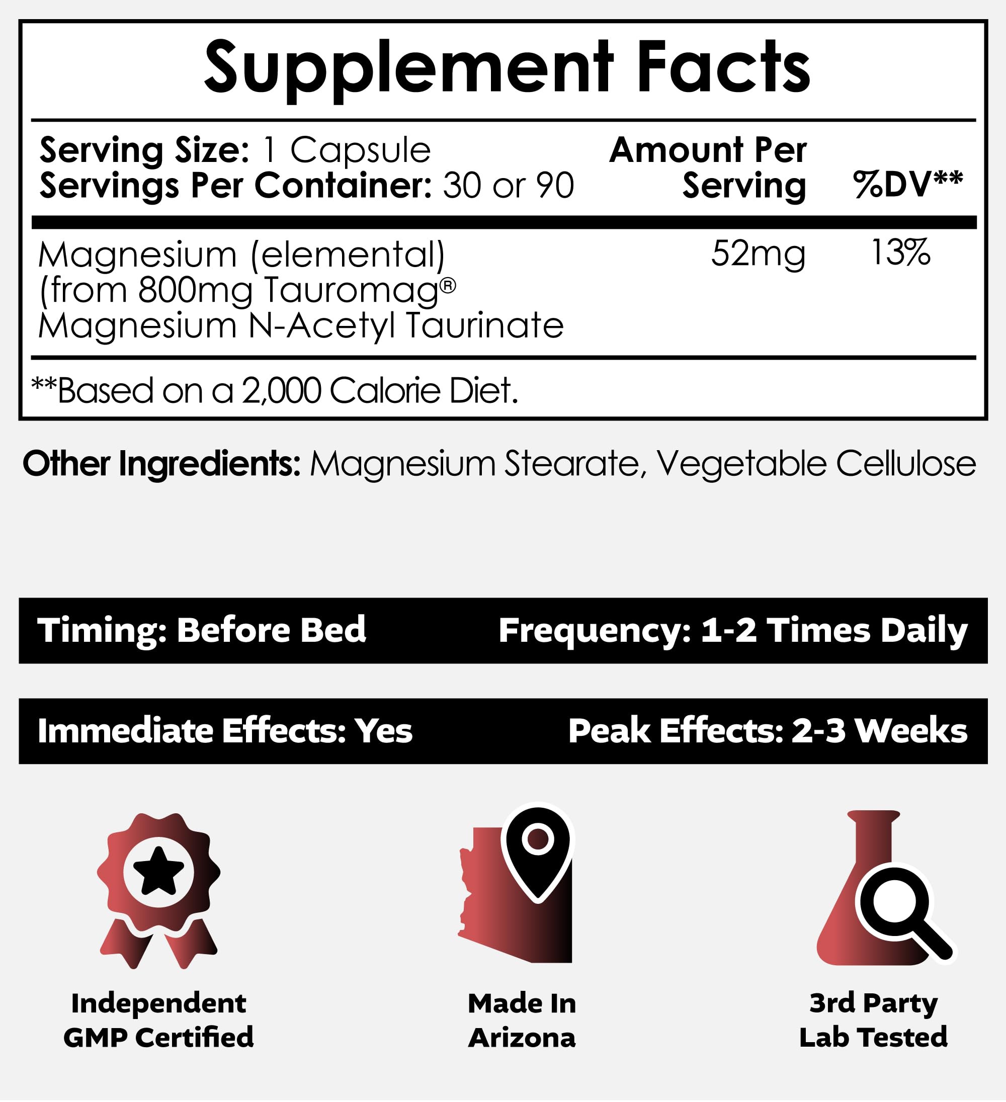 Nootropics Depot Tauromag Magnesium N-Acetyl Taurinate 50g side view