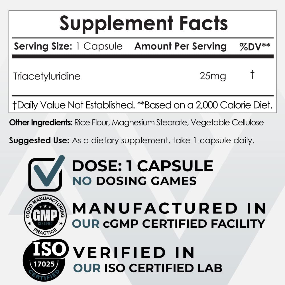 Nootropics Depot Triacetyluridine Capsules side view