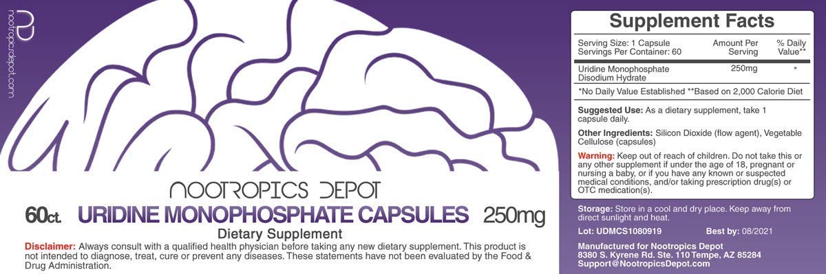 Nootropics Depot Uridine Monophosphate Powder 59g packaging