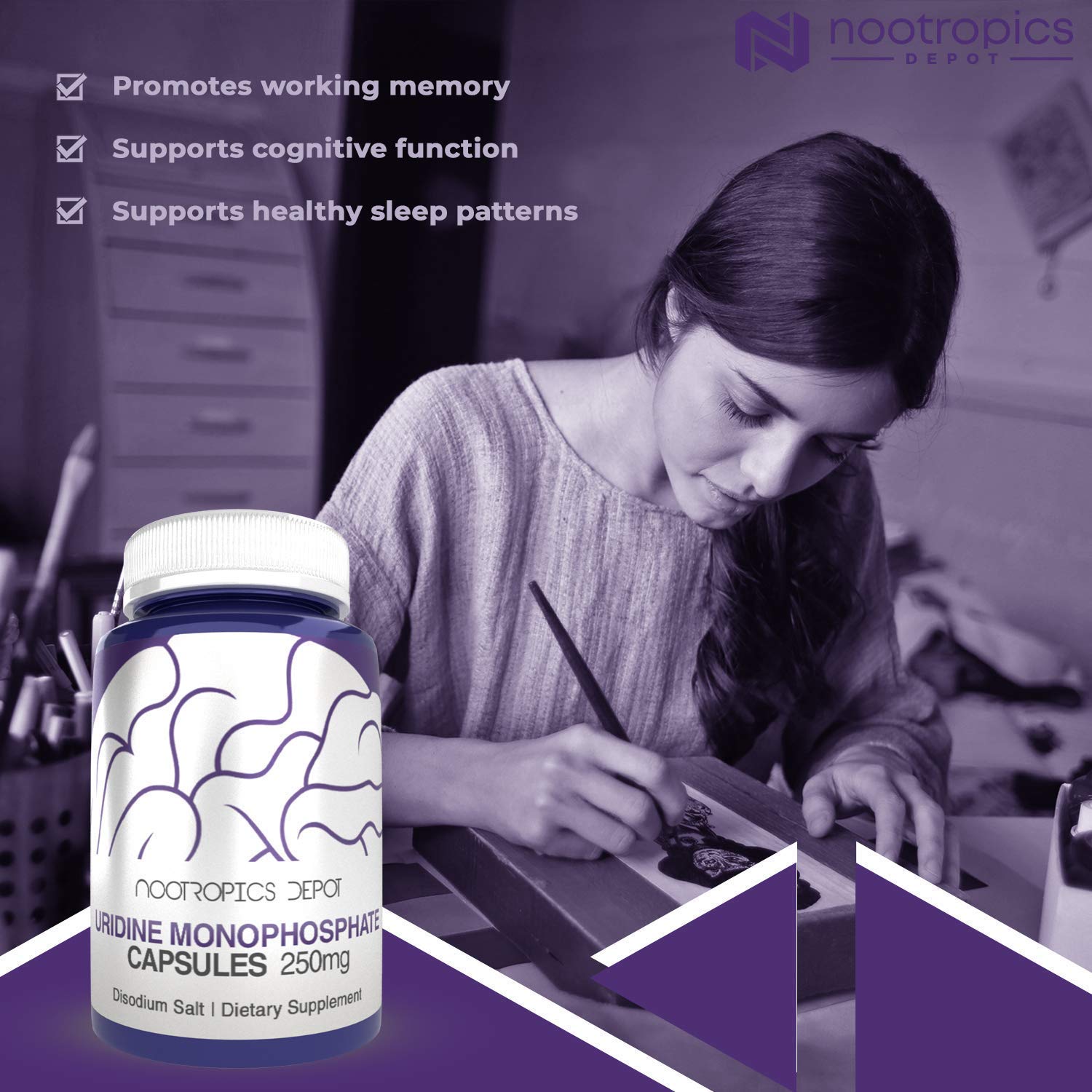 Nootropics Depot Uridine Monophosphate Powder 91g side view