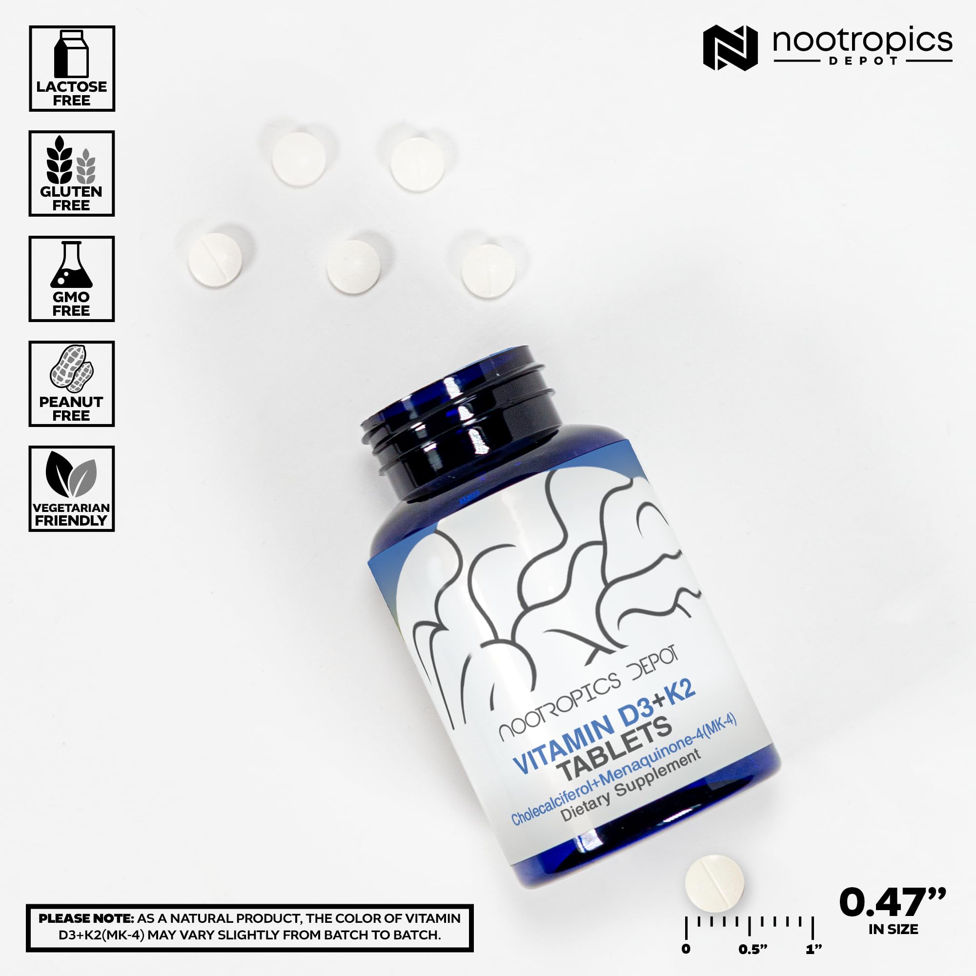 Nootropics Depot Vitamin D3 + K2 with Vitamin C packaging