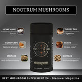 Nootrum Mushroom Supplement 82g displayed with other health products