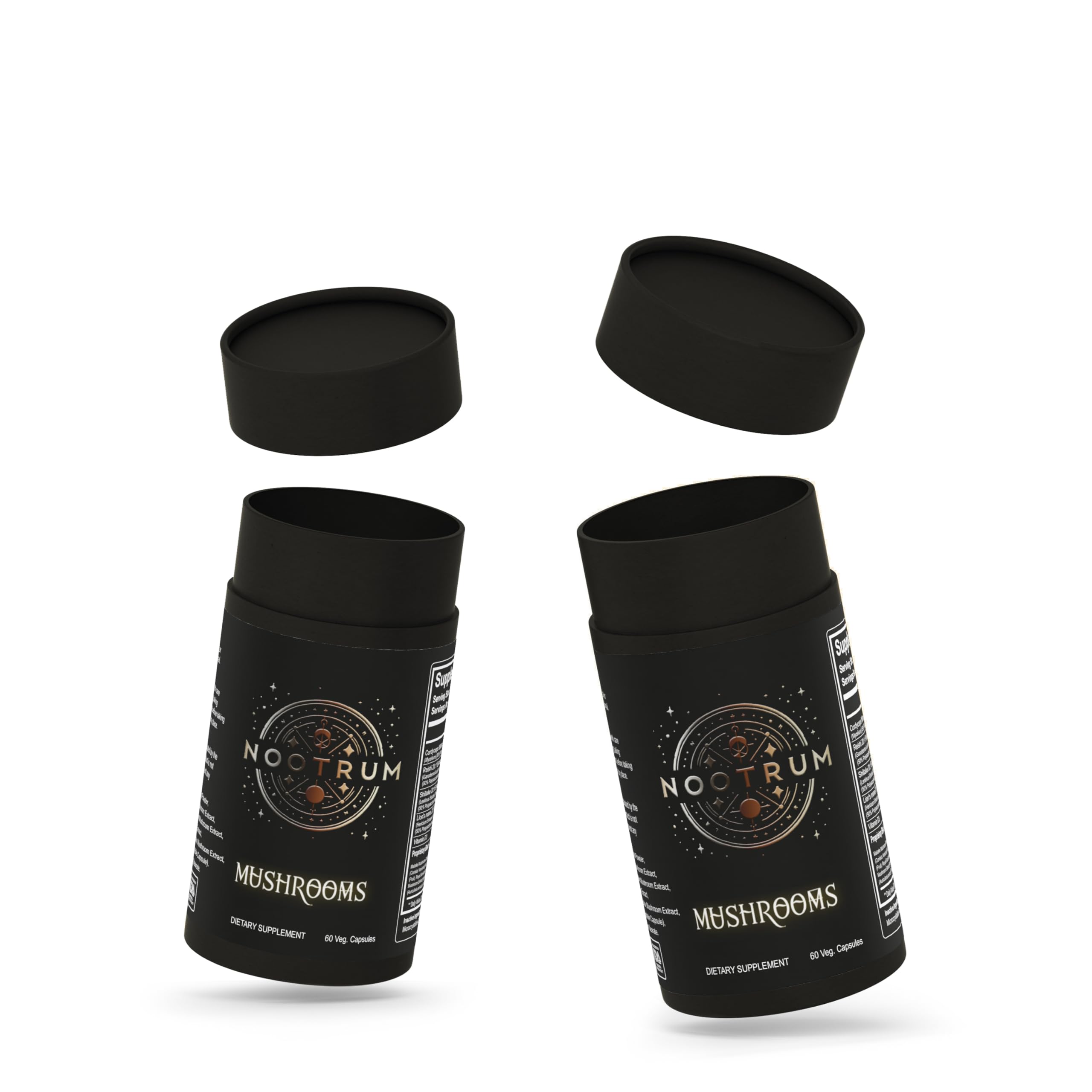 Nootrum Mushroom Supplement 82g with a measuring spoon