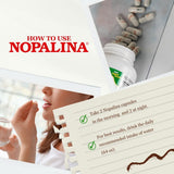 Nopalina capsules displayed with flaxseed and psyllium husk