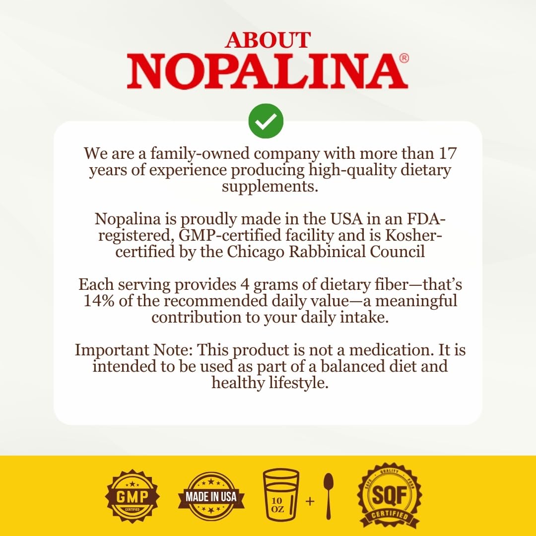 Nopalina Dietary Fibre Supplement 454g in a kitchen setting