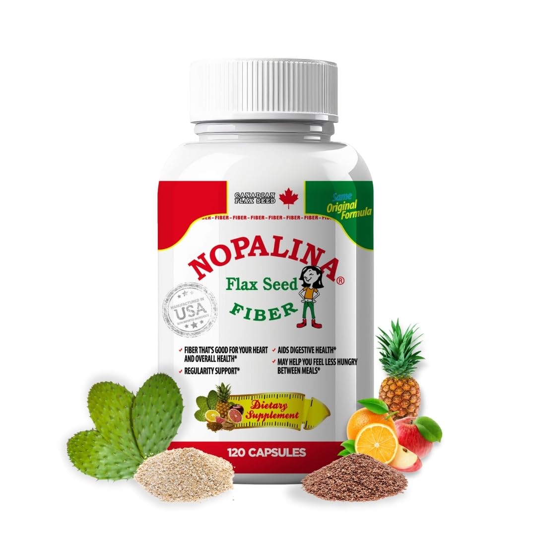 Nopalina Dietary Fibres Supplement Capsules 25g front view