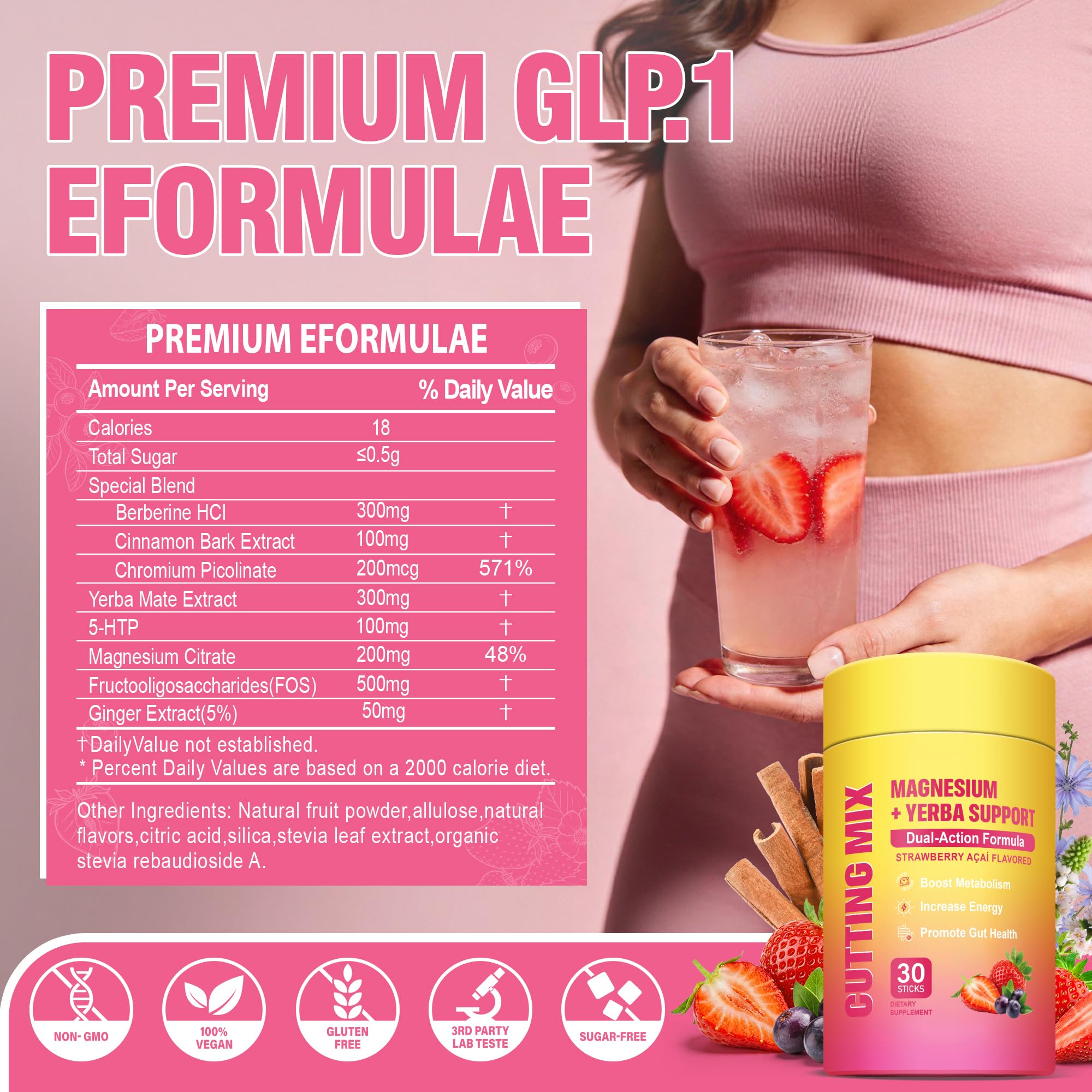 NOQONME Manganese Supplement Strawberry Açaí individual packet