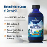 Nordic Naturals Arctic Cod Liver Oil 404g showing orange liquid