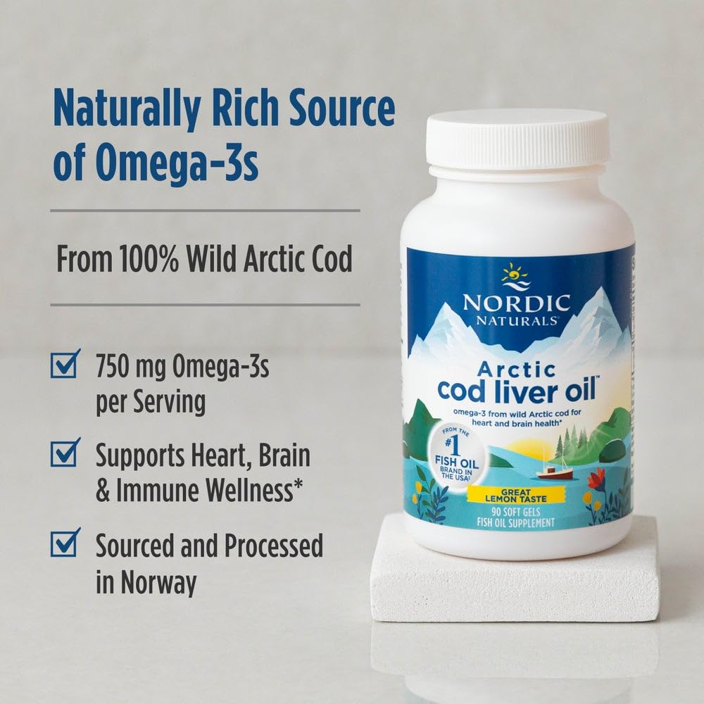 Nordic Naturals Arctic Cod Liver Oil packaging with lemon flavour