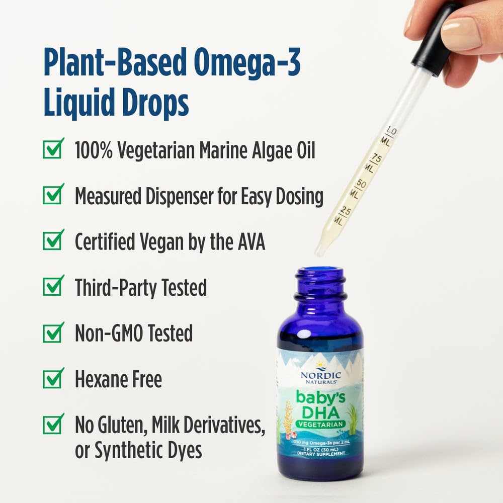 Nordic Naturals Baby’s DHA Vegetarian Omega-3 bottle side view
