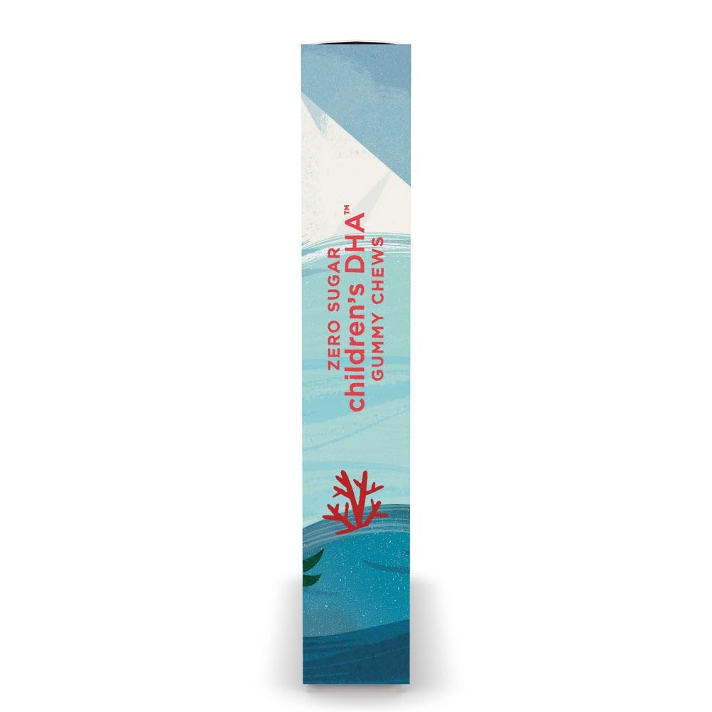 Nordic Naturals Children's DHA Gummies with a tropical background